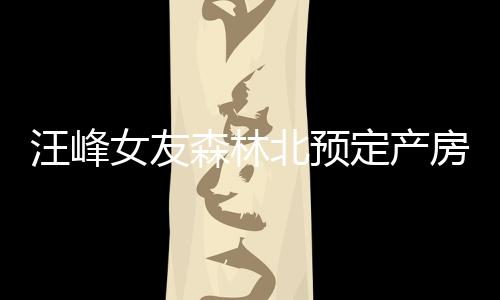 汪峰女友森林北預(yù)定產(chǎn)房，將開啟人生新篇章