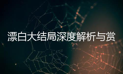 漂白大結(jié)局深度解析與賞析，回顧關(guān)鍵線索與感人瞬間（分十段詳述）