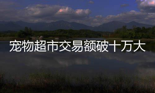 寵物超市交易額破十萬(wàn)大關(guān)，成功背后的五大驅(qū)動(dòng)因素深度剖析