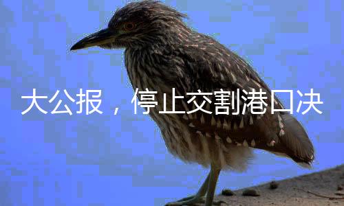 大公報(bào)，停止交割港口決策需審慎，切勿因小失大