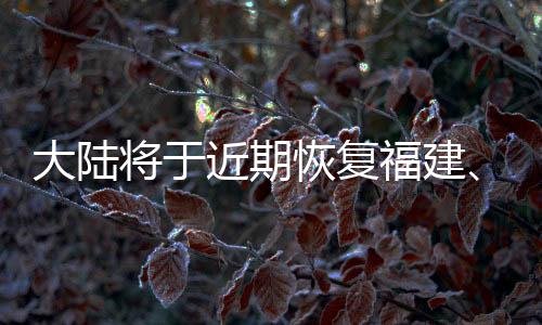 大陸將于近期恢復福建、上海居民赴臺團隊游