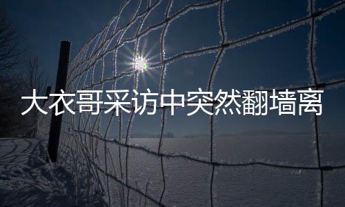 大衣哥采訪中突然翻墻離場(chǎng)，意外的現(xiàn)場(chǎng)反應(yīng)與深度解讀