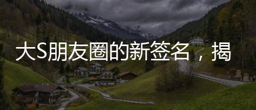 大S朋友圈的新簽名，揭秘背后的故事與情感