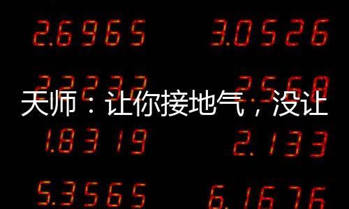 天師：讓你接地氣，沒(méi)讓你接地府