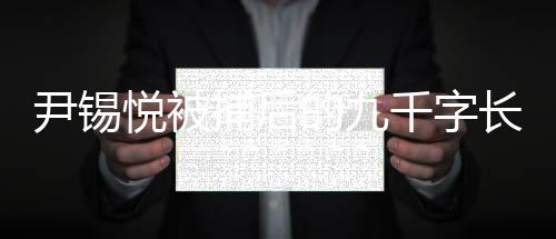 尹錫悅被捕后的九千字長文，反思與自省之路
