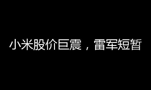 小米股價(jià)巨震，雷軍短暫登頂中國首富