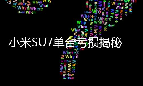 小米SU7單臺(tái)虧損揭秘，深度剖析背后的原因與未來展望