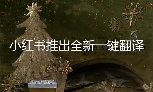 小紅書推出全新一鍵翻譯功能，助力跨文化交流