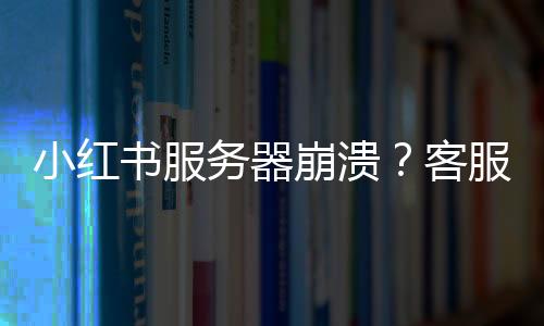 小紅書服務(wù)器崩潰？客服團(tuán)隊(duì)迅速回應(yīng)