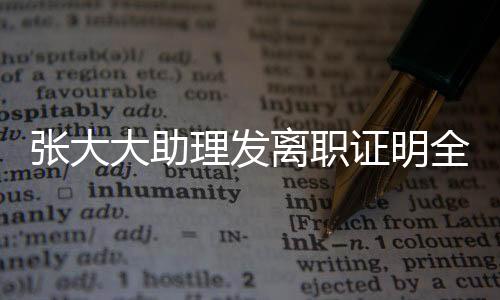 張大大助理發(fā)離職證明全文，一位職員走向新生活的重要節(jié)點