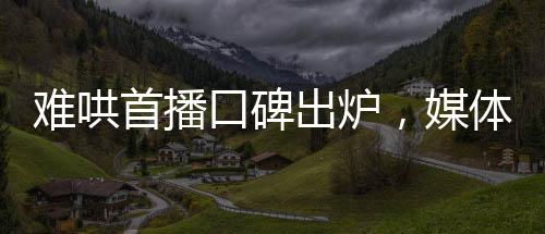 難哄首播口碑出爐，媒體與觀眾多維度深度解析