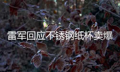 雷軍回應不銹鋼紙杯賣爆，熱銷背后的故事與反思