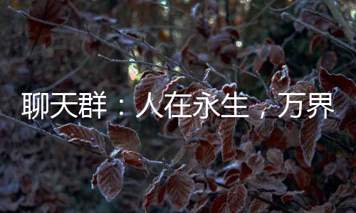 聊天群：人在永生，萬(wàn)界飼養(yǎng)場(chǎng)