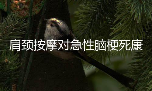 肩頸按摩對急性腦梗死康復的重要影響
