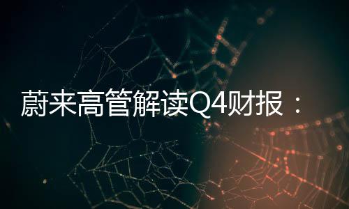 蔚來(lái)高管解讀Q4財(cái)報(bào)：有信心今年四季度盈利 樂(lè)道銷量未達(dá)預(yù)期