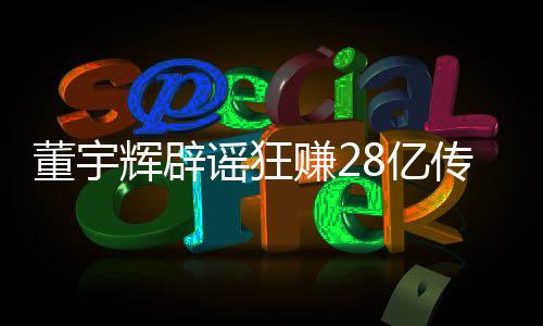 董宇輝辟謠狂賺28億傳聞，揭秘背后的真相