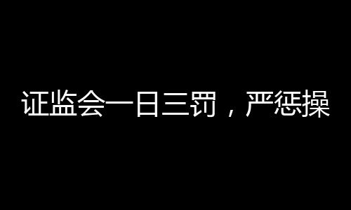 證監(jiān)會一日三罰，嚴懲操縱股價行為，維護資本市場秩序