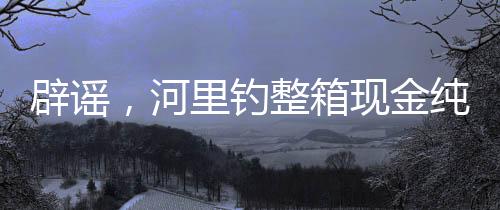 辟謠，河里釣整箱現(xiàn)金純屬虛構(gòu)，警惕網(wǎng)絡(luò)謠言傳播