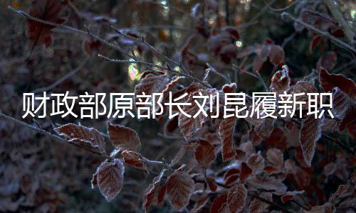 財政部原部長劉昆履新職，引領(lǐng)財政改革，助力經(jīng)濟發(fā)展