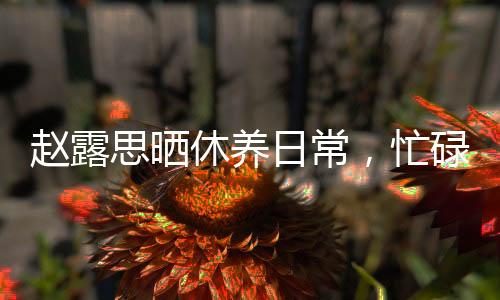 趙露思曬休養(yǎng)日常，忙碌中的悠閑時光