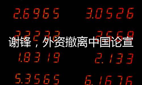 謝鋒，外資撤離中國(guó)論宣告破產(chǎn)