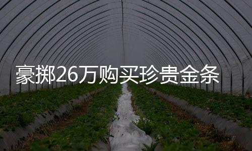 豪擲26萬購買珍貴金條，一金條可值得價值揭秘