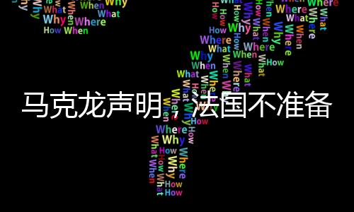 馬克龍聲明，法國(guó)不準(zhǔn)備向交戰(zhàn)領(lǐng)土派兵