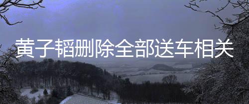黃子韜刪除全部送車相關(guān)視頻，引發(fā)關(guān)注熱議