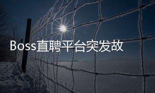 Boss直聘平臺(tái)突發(fā)故障，用戶反饋系統(tǒng)崩潰問題