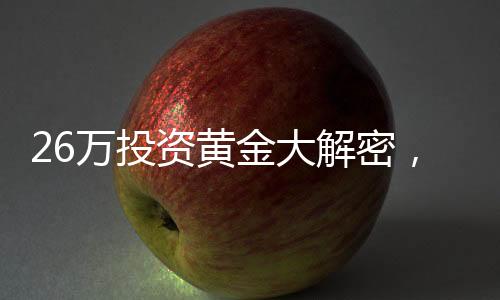 26萬(wàn)投資黃金大解密，購(gòu)買一公斤金條的思考與策略