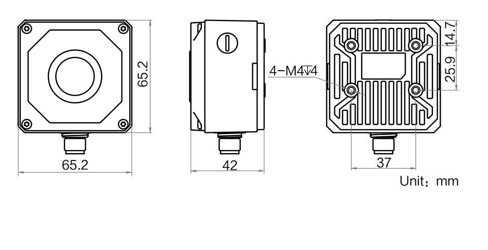 ??礖IKROBOT MV-IDC003X 40萬像素智能讀碼器外形圖.png 海康HIKROBOT MV-IDC003X 40萬像素智能讀碼器外形圖.png